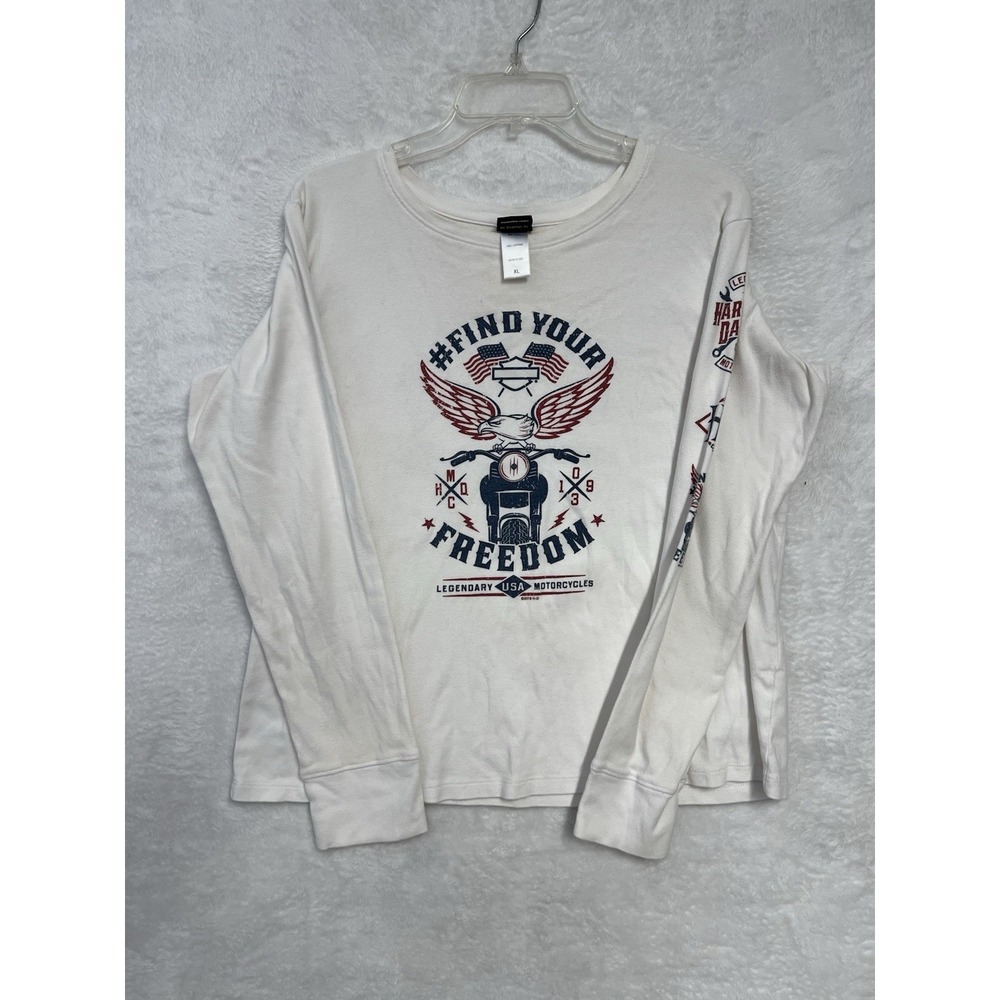 Harley Davidson Women's XL Nashville TN Long Sleeve Shirt USA Made White